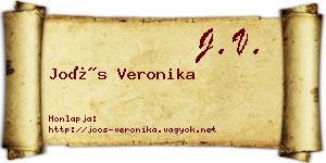 Joós Veronika névjegykártya